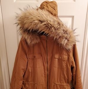 Faux fur winter coat